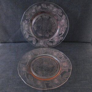 Depression Glass MacBeth Evans Set of 2 Luncheon Plates Dogwood Apple Blossom